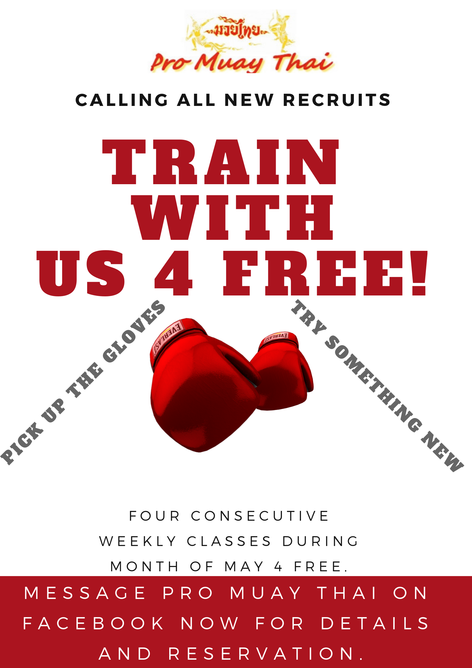 Free Muay Thai Trainiing for May 2019